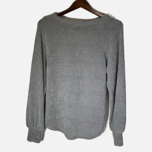 Abercrombie & Fitch Sweater Women’s Size Small Gray V-Neck Long Sleeve NWT y2k - Picture 3 of 16